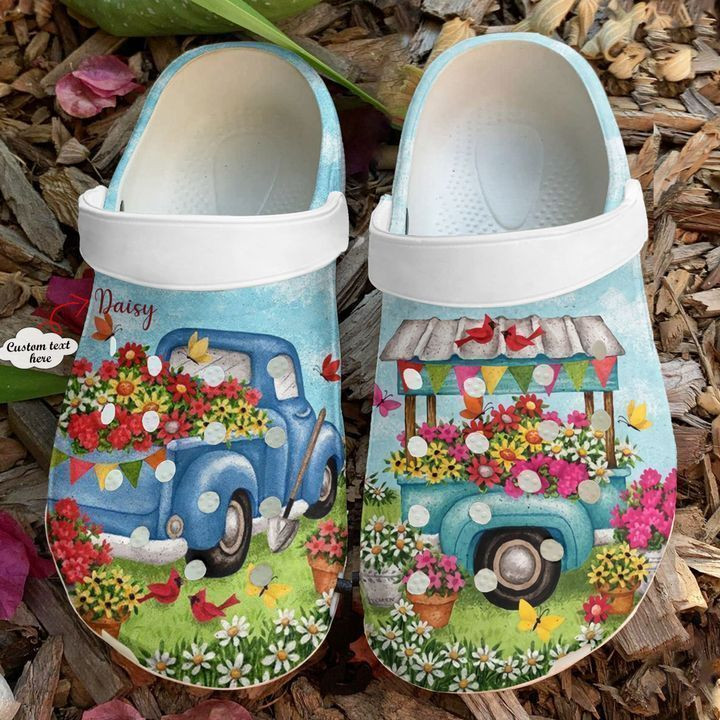 Gardening Personalized Flower Truck Crocs Clog Shoes