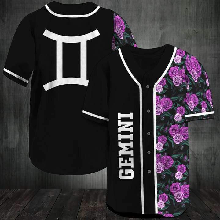 Gemini Zodiac With Tropical Flowery 3d Personalized 3d Baseball Jersey h, Unisex Jersey Shirt for Men Women