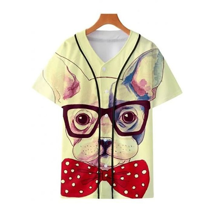 Gentleman French Dog Painting Gift For Lover Baseball Jersey
