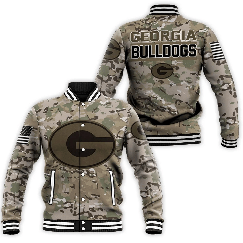 Georgia Bulldogs Camo Pattern 3d Jersey Baseball Jacket for Men Women