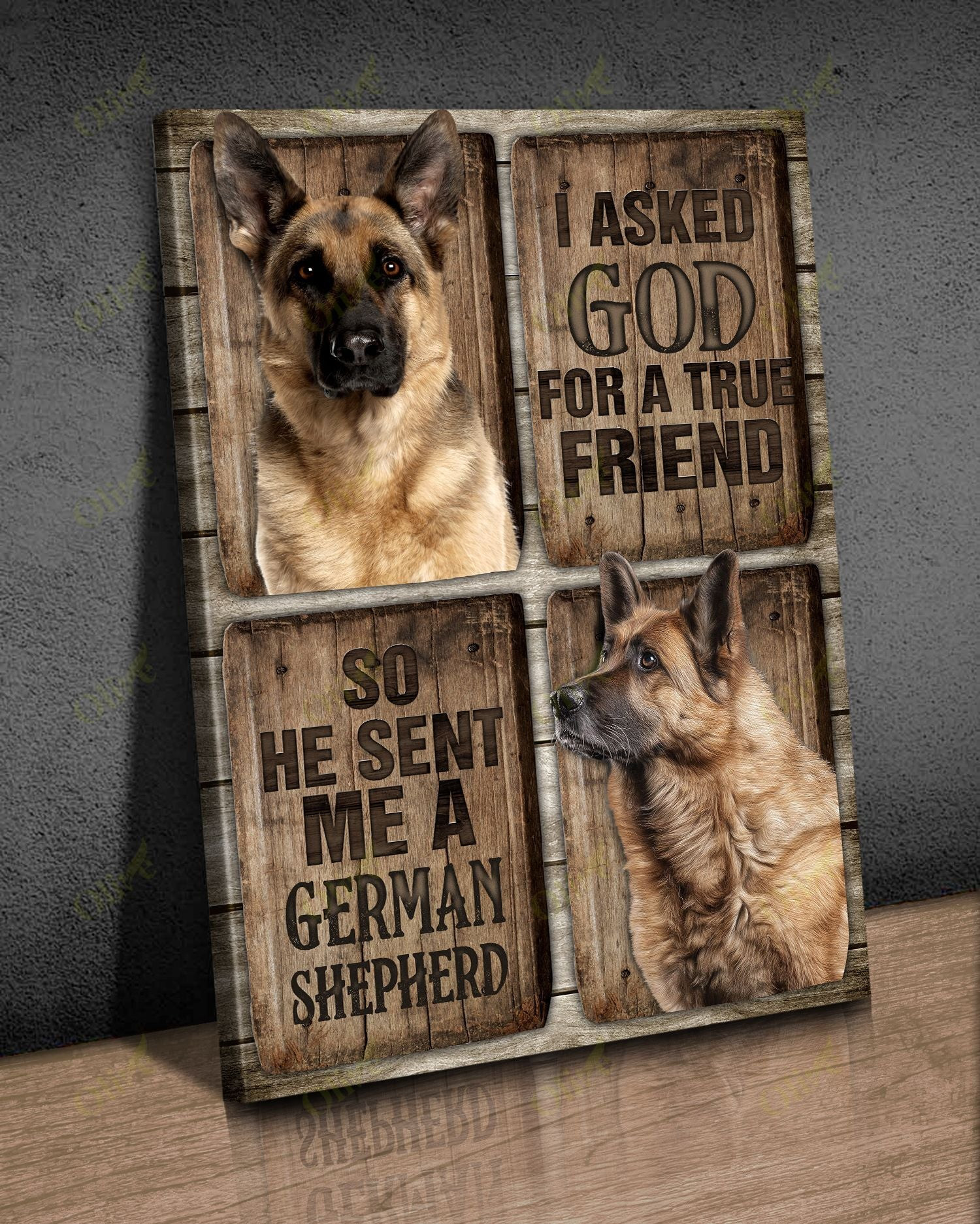 German Shepherd - A True Friend 3 Poster And Canvas Art Wall Decor