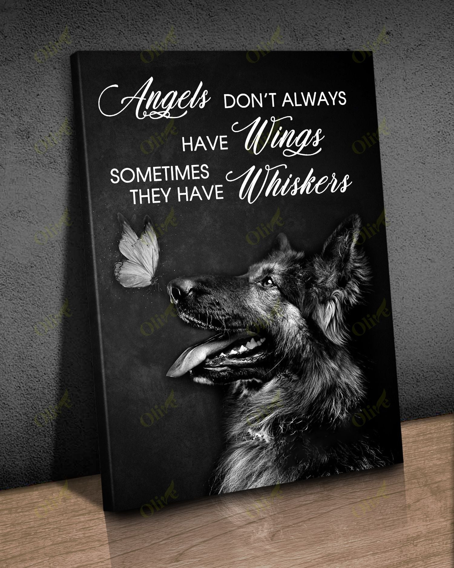 German Shepherd - Angels Have Whiskers Poster And Canvas Art Wall Decor