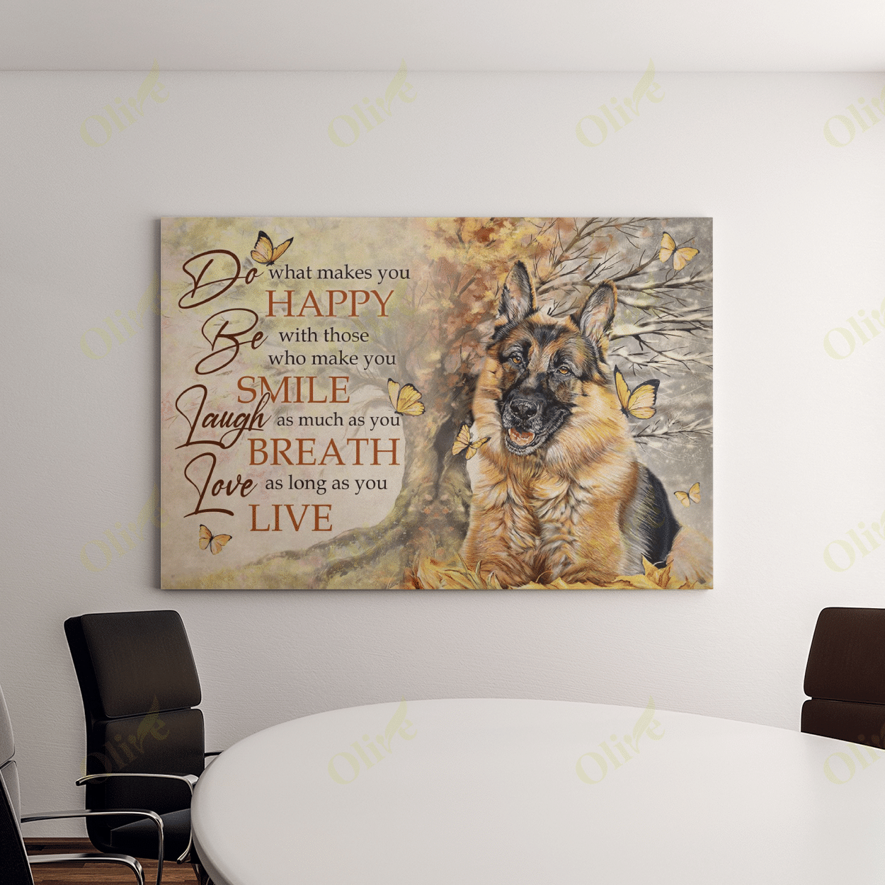 German Shepherd - Do What Makes You Happy Poster And Canvas Art Wall Decor