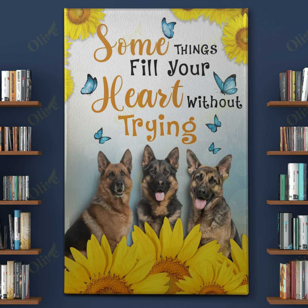 German Shepherd Fills My Heart Poster And Canvas Art Wall Decor