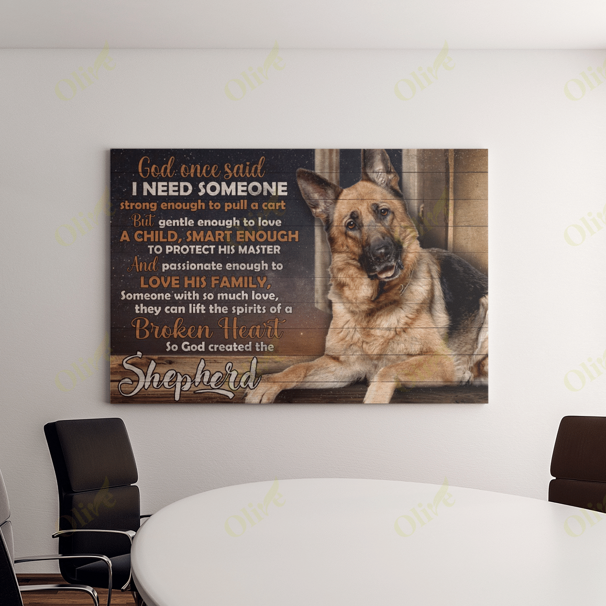 German Shepherd - God Created The Shepherd Poster And Canvas Art Wall Decor