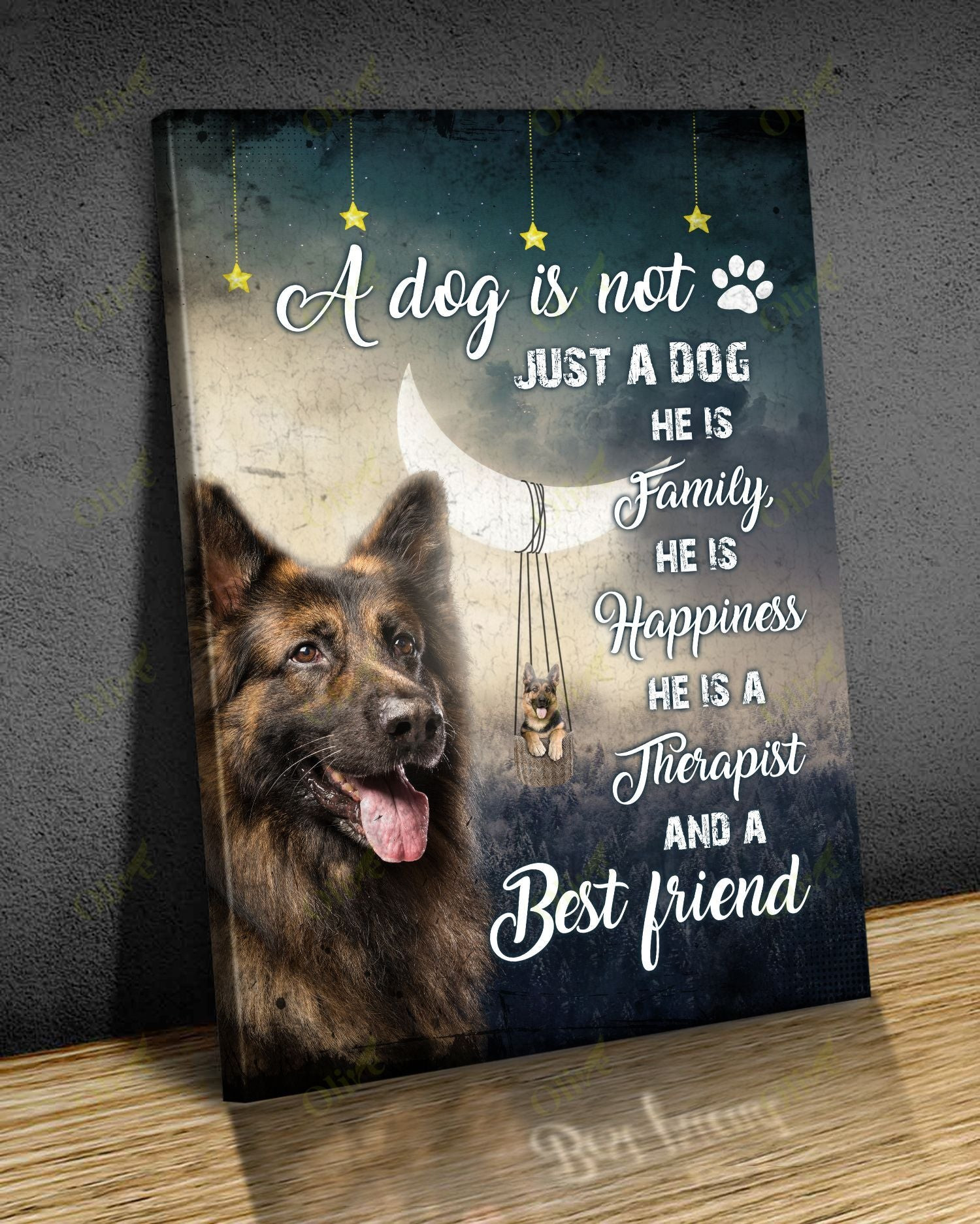 German Shepherd - He Is My Happiness Poster And Canvas Art Wall Decor