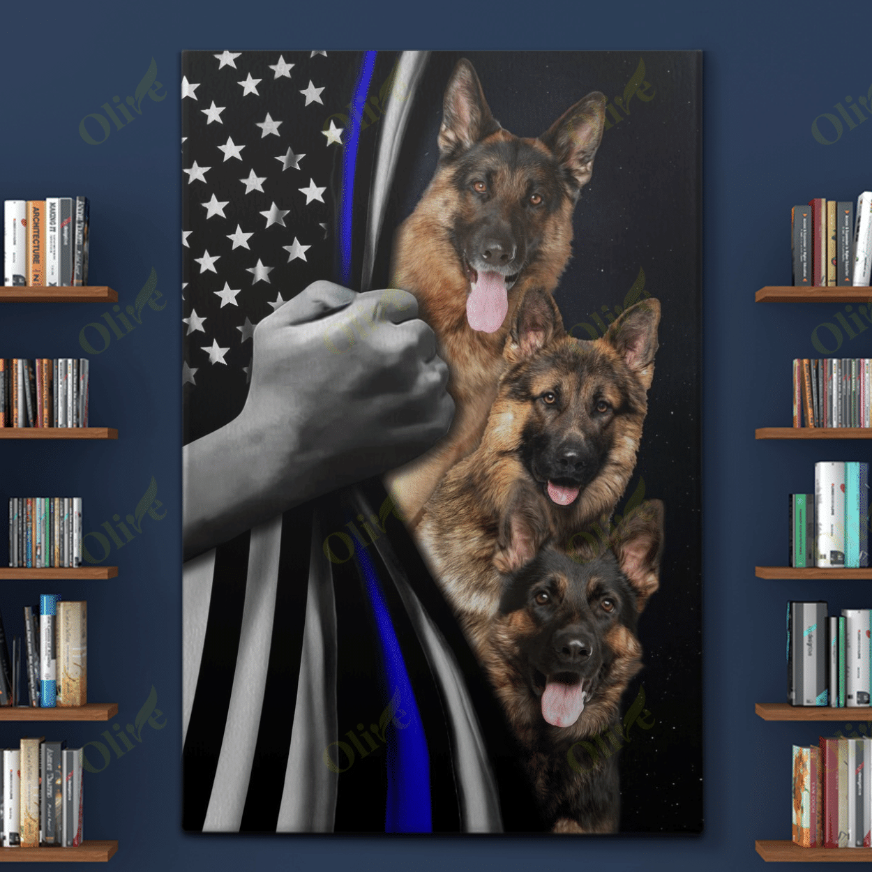 German Shepherd - Hello! Canvas German Shepherd Flag Poster And Canvas Wall Decor