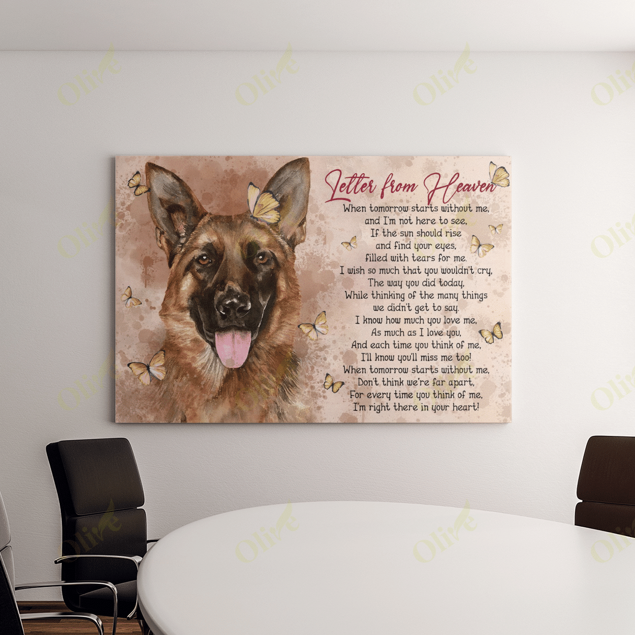 German Shepherd - Letter From Heaven Poster And Canvas Art Wall Decor