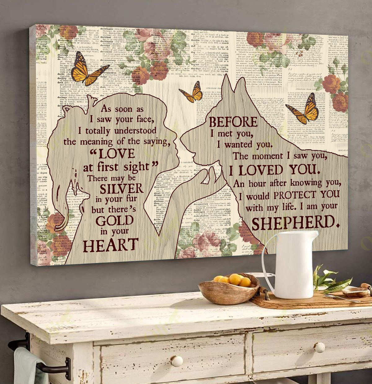 German Shepherd - Love At The First Sight Poster And Canvas Art Wall Decor