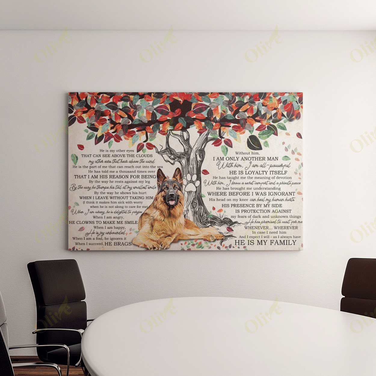 German Shepherd - My Family My Other Half Poster And Canvas Art Wall Decor