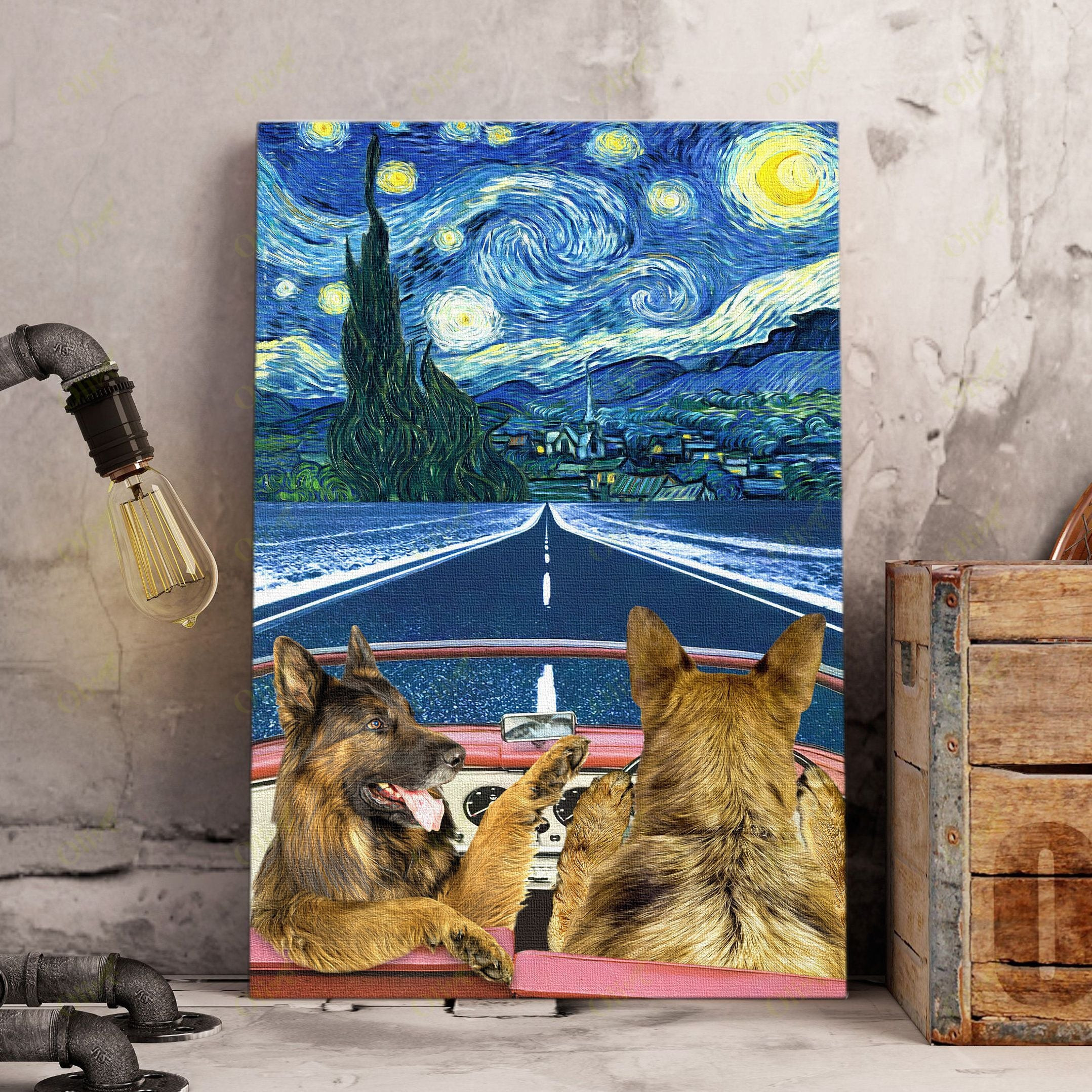 German Shepherd - On The Road With You Poster And Canvas Art Wall Decor