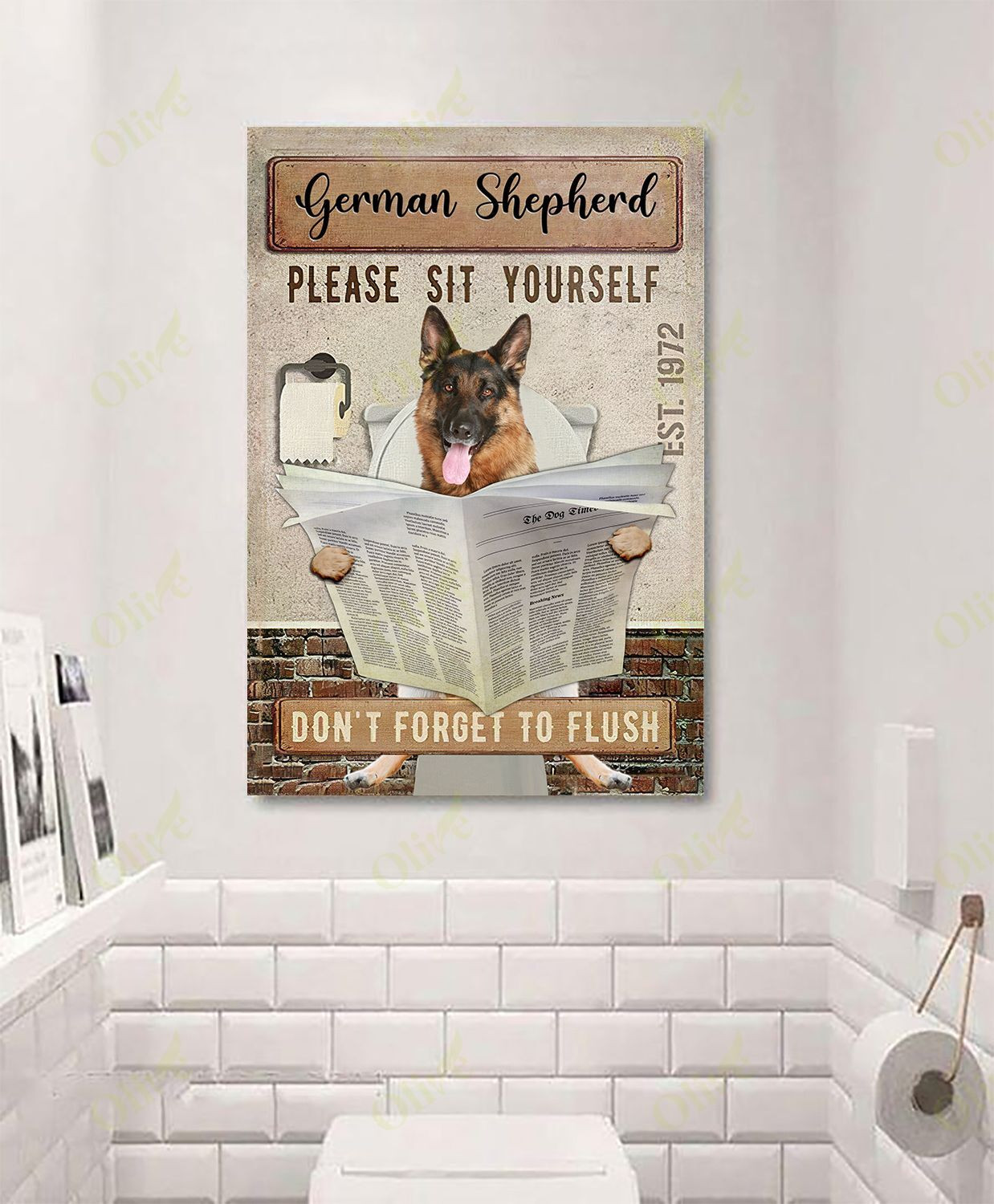 German Shepherd - Please Sit Yourself Poster And Canvas Art Wall Decor