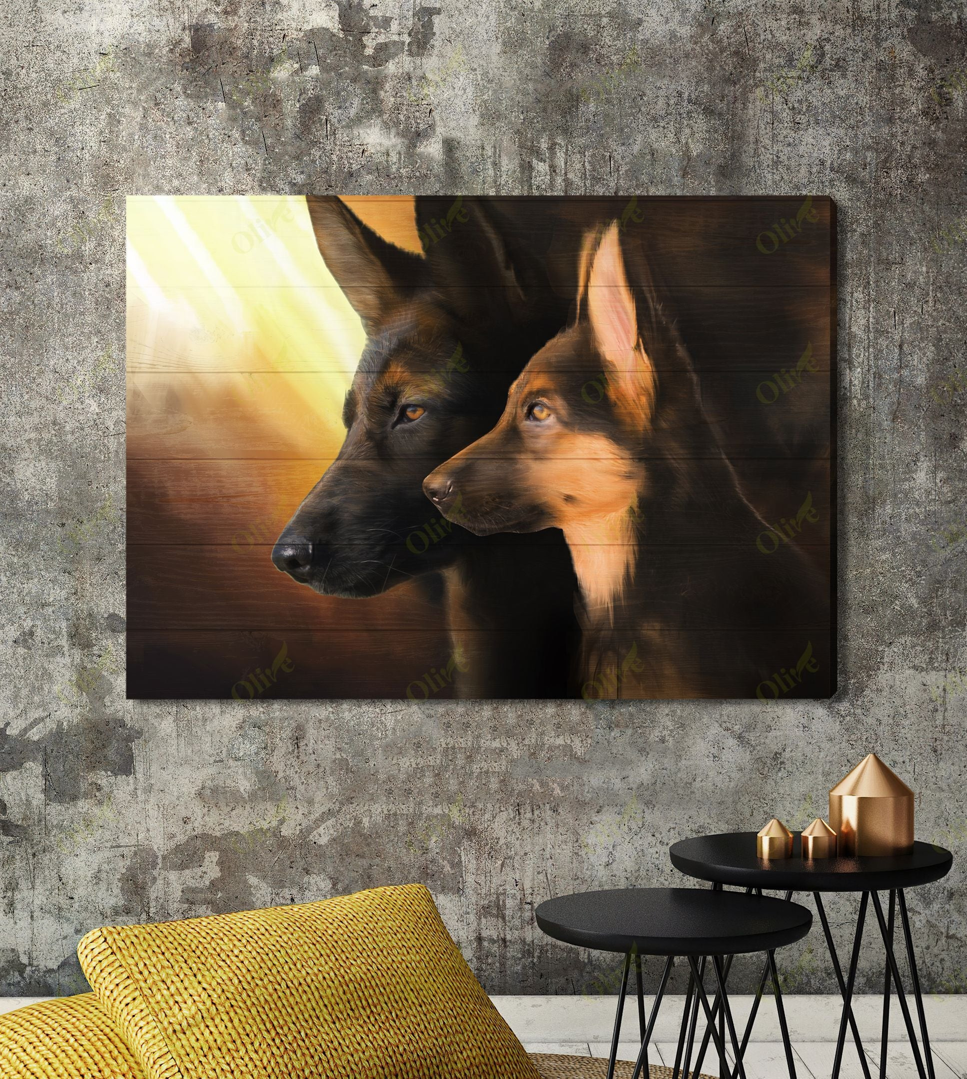 German Shepherd - Reflection Canvas Double German Poster And Canvas Art Wall Decor