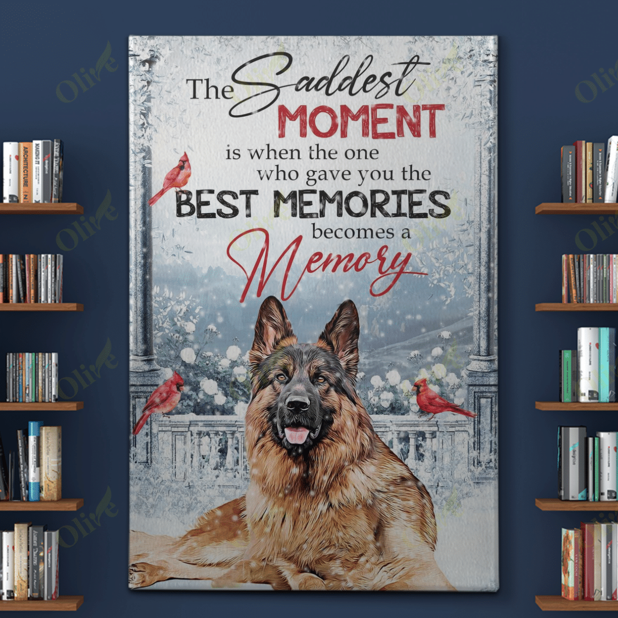 German Shepherd - The Saddest Moment Poster And Canvas Art Wall Decor