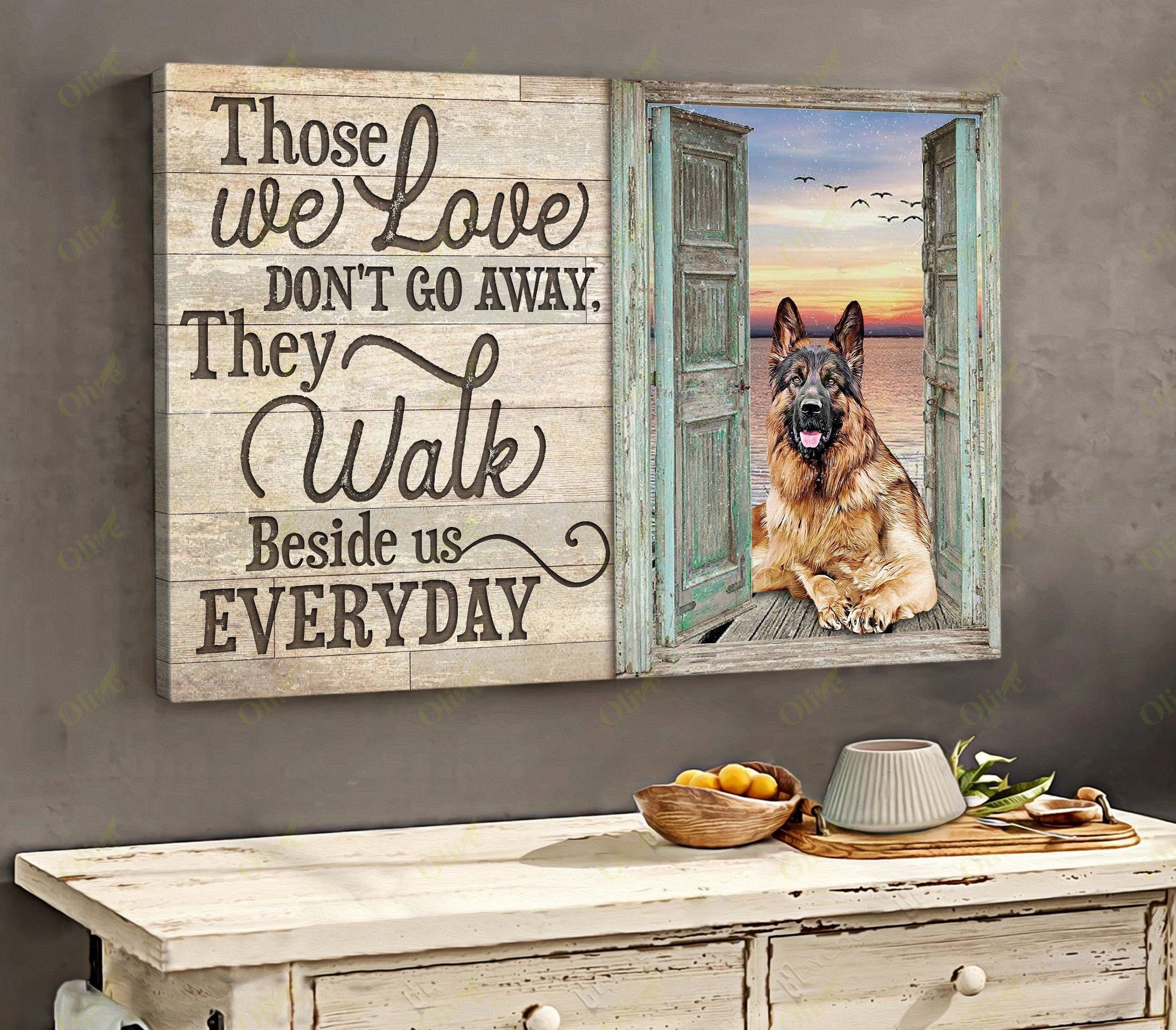 German Shepherd - Those We Love Poster And Canvas Art Wall Decor