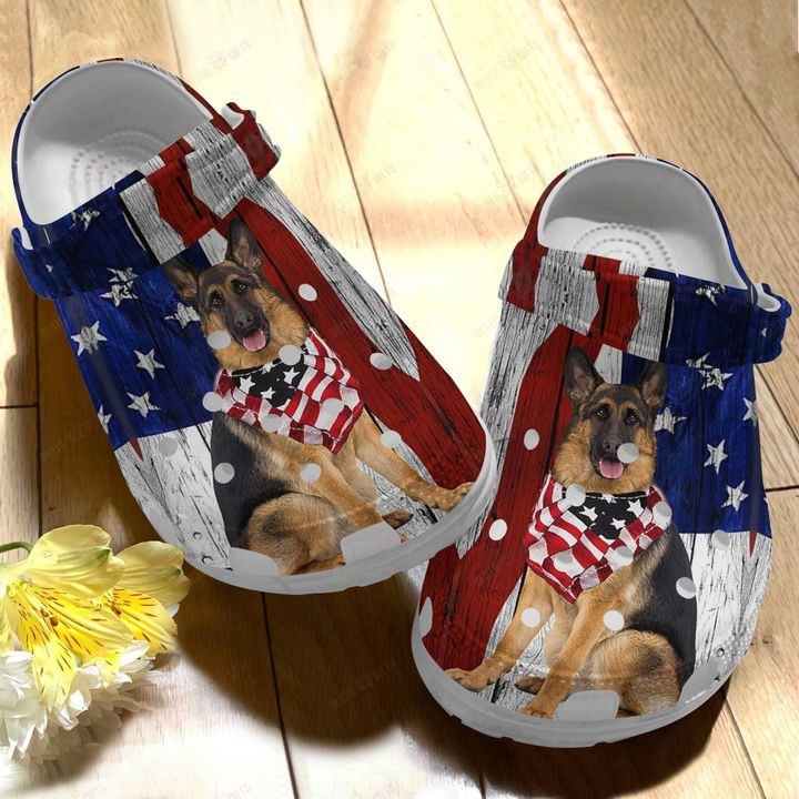 German Shepherd White Sole Crocs Classic Clogs Shoes