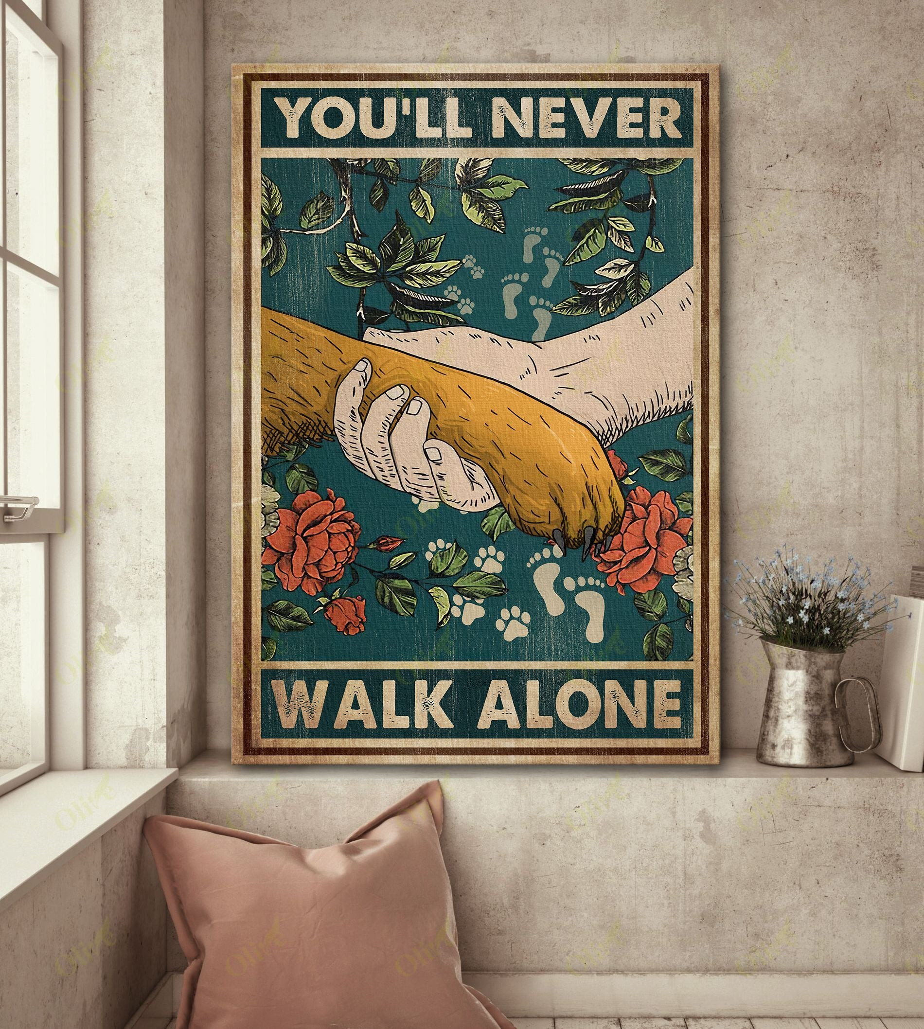 German Shepherd - You'll Never Walk Alone Poster And Canvas Art Wall Decor