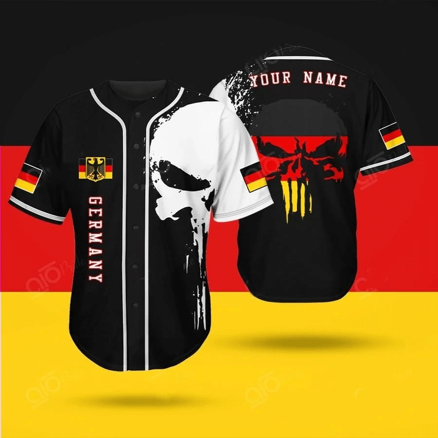 Germany Skull Personalized Baseball Jersey
