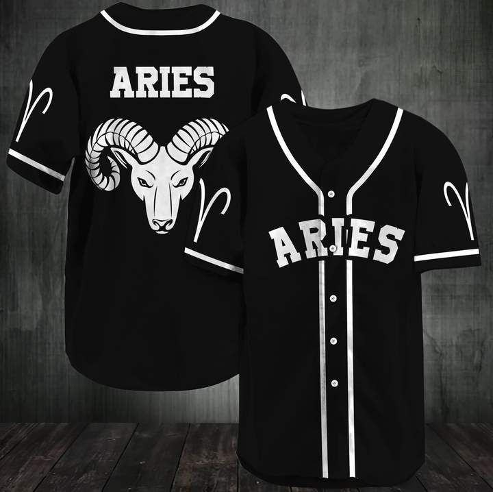 Gift For Brithday Aries Zodiac Gift For Lover Baseball Jersey