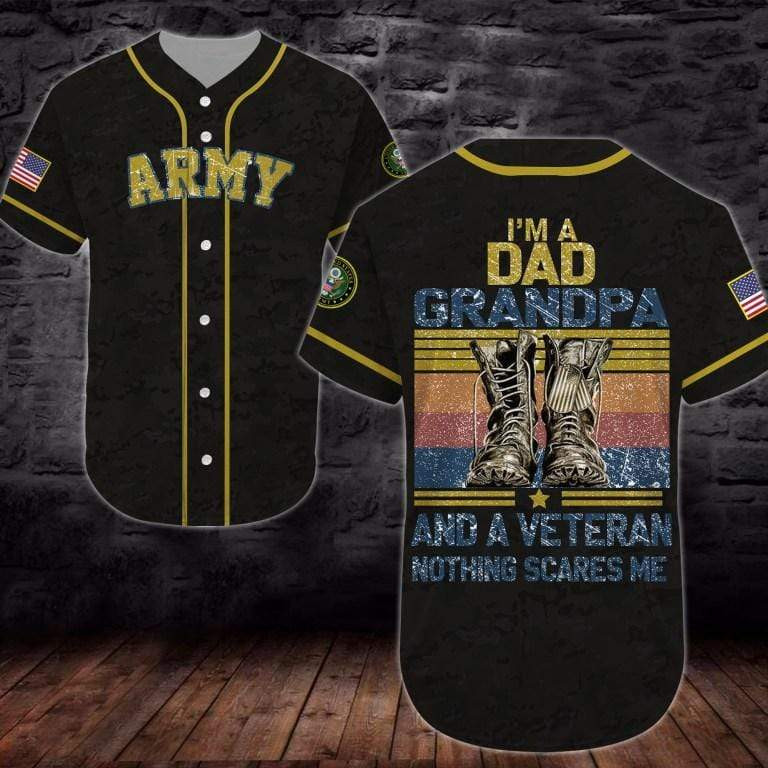 Gift For Dad Us Army Im A Dad Grandpaveteran 3d Personalized 3d Baseball Jersey l