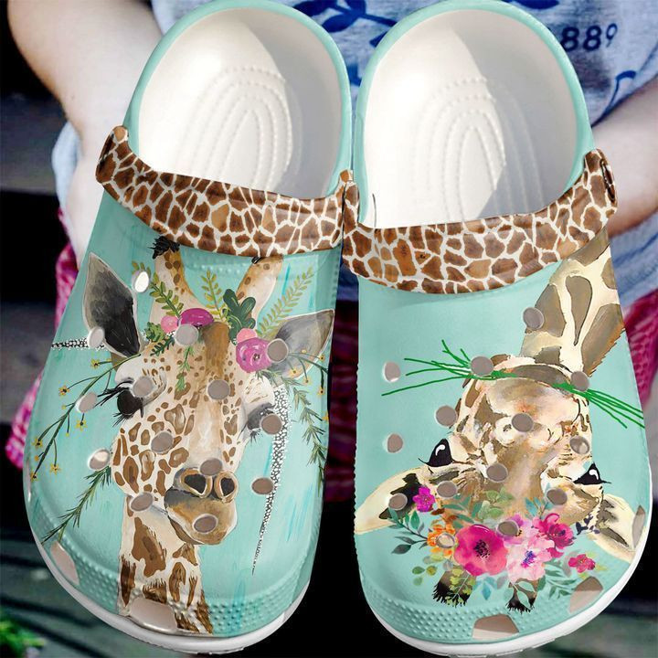 Giraffe Floral Crocs Clog Shoes