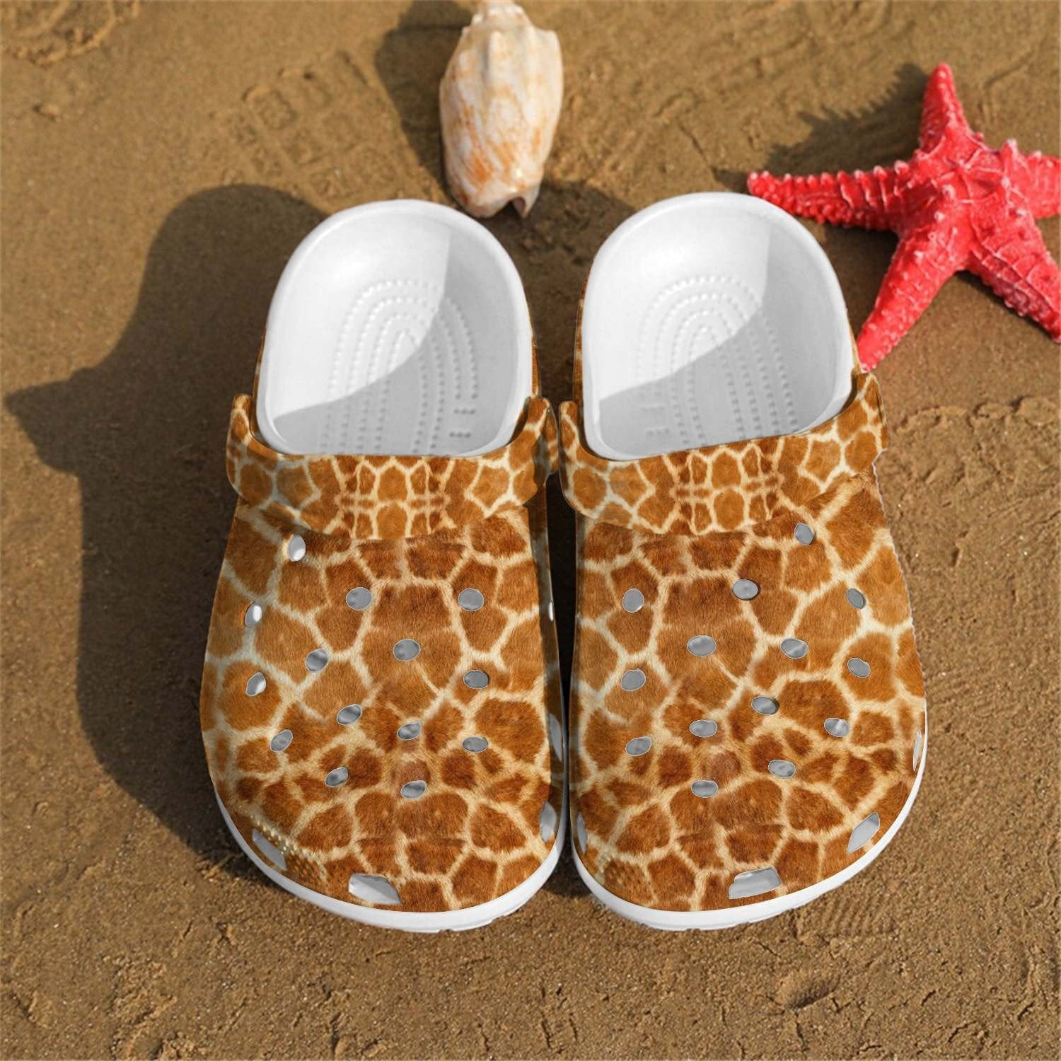 Giraffe Skin Pattern Crocs Shoes Crocbland Clogs Gifts For Son Daughter