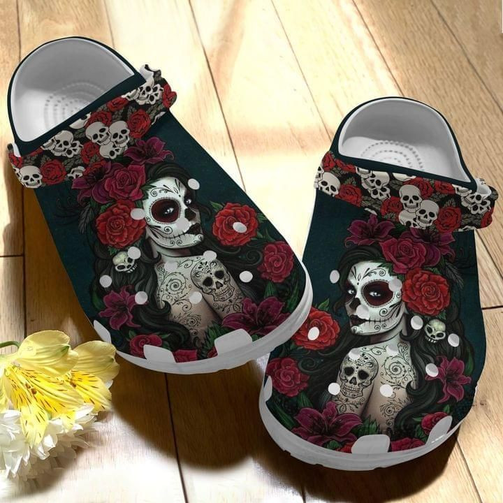 Girl Tattoos Roses Gift For Lover Rubber Crocs Clog Shoes Comfy Footwear