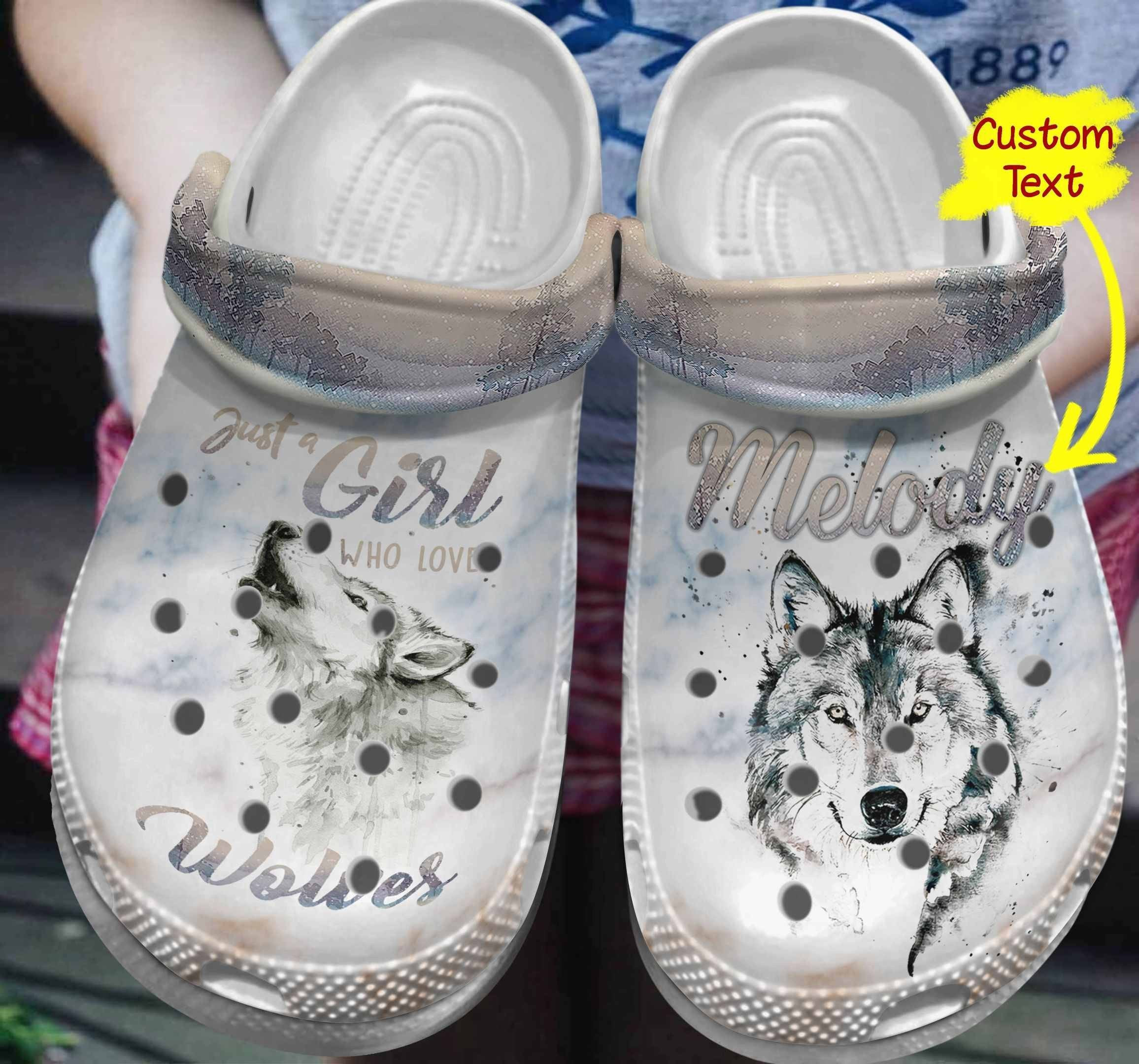 Girl Who Love Wolves Shoes Crocs Crocbland Clog Gifts