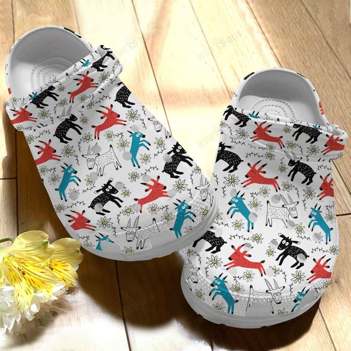 Goat Colorful Goat Pattern Crocs Classic Clogs Shoes
