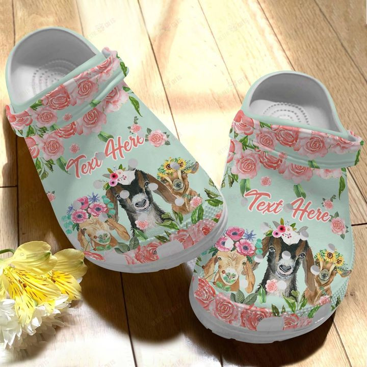 Goat White Sole Flowers Crocs Classic Clogs Shoes