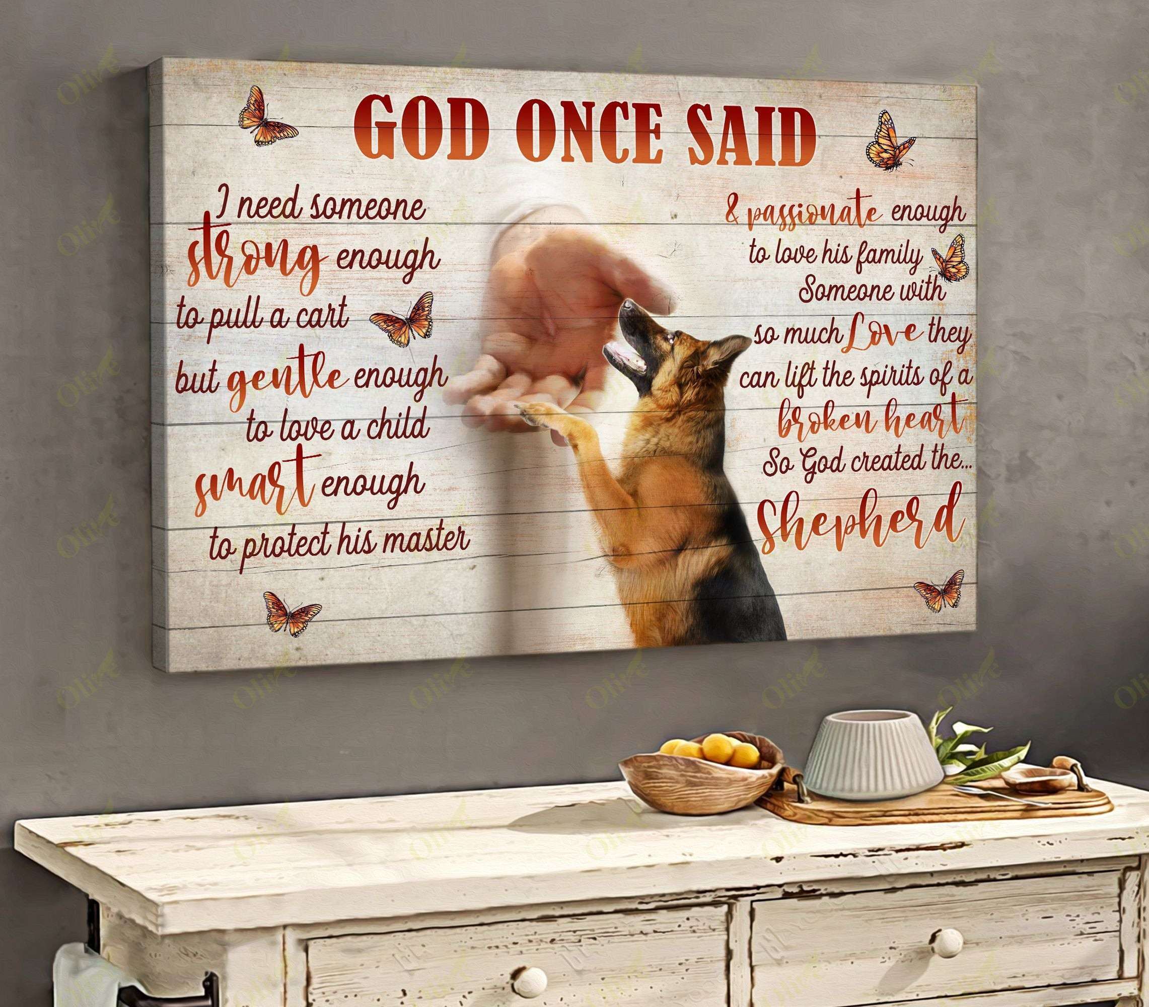 God Created The German Shepherd 2 Poster And Canvas Art Wall Decor