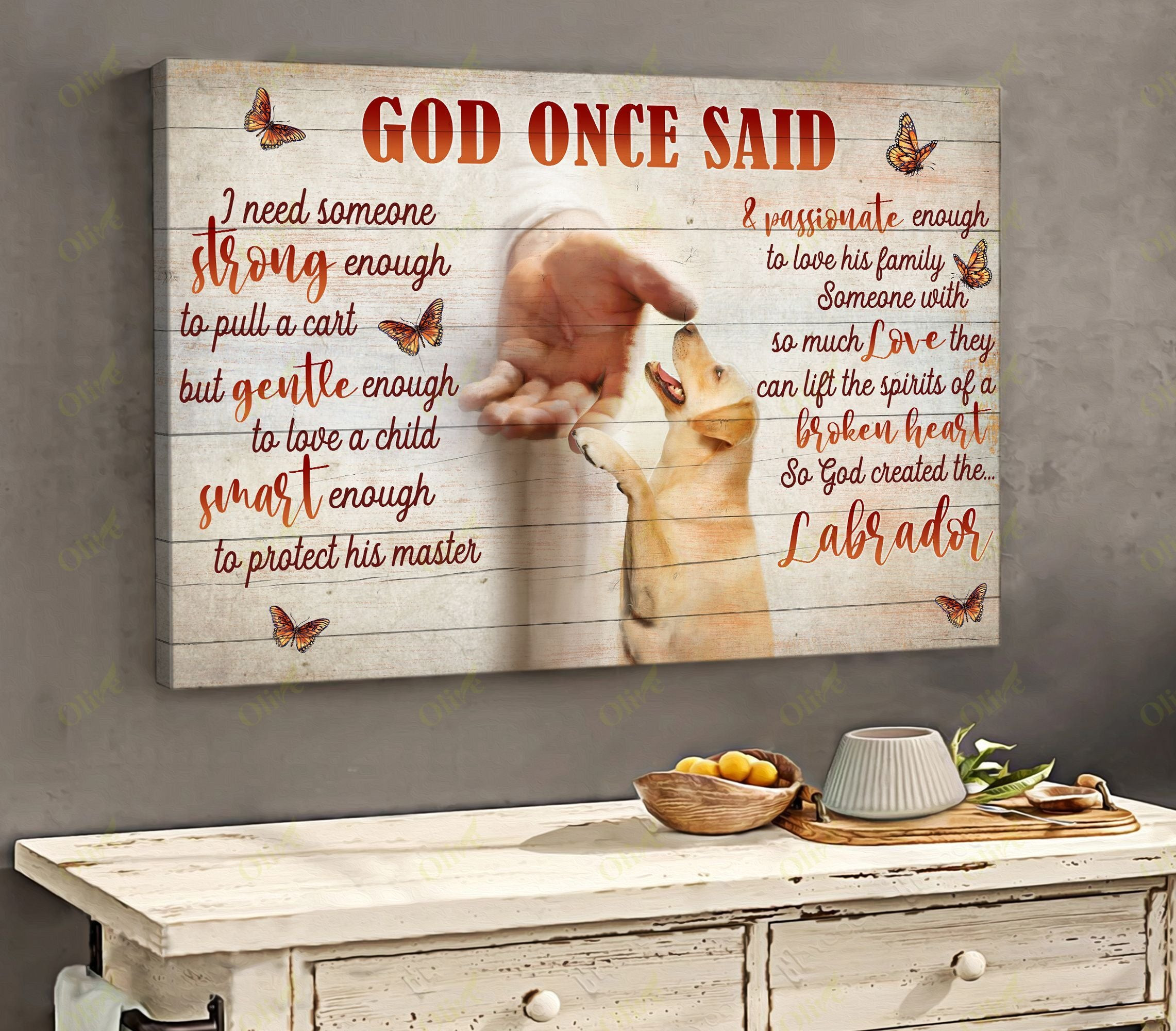 God Created The Labrador 2 Poster And Canvas Art Wall Decor