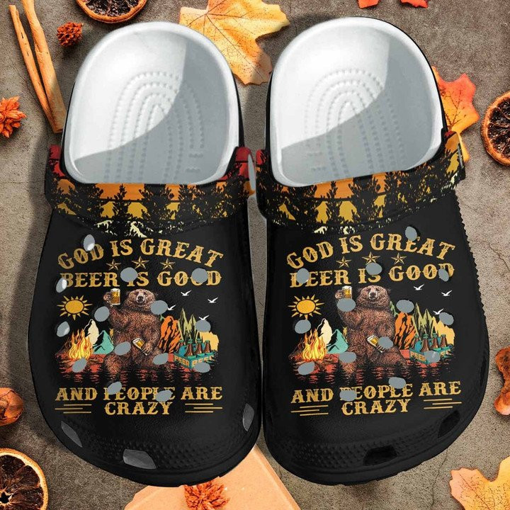 God Is Great Beer Drinks Crocs Clog Shoes Gift For Men Fathers Day