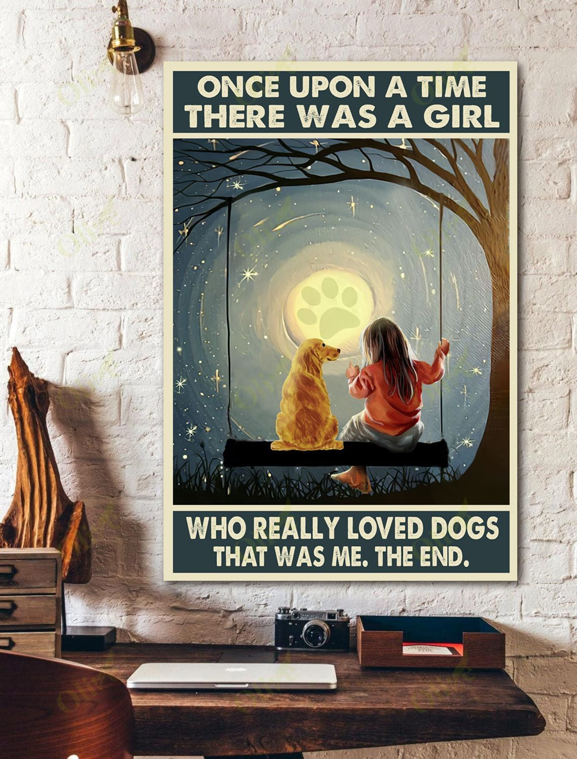 Golden Retriever - Once Upon A Time Poster And Canvas Art Wall Decor