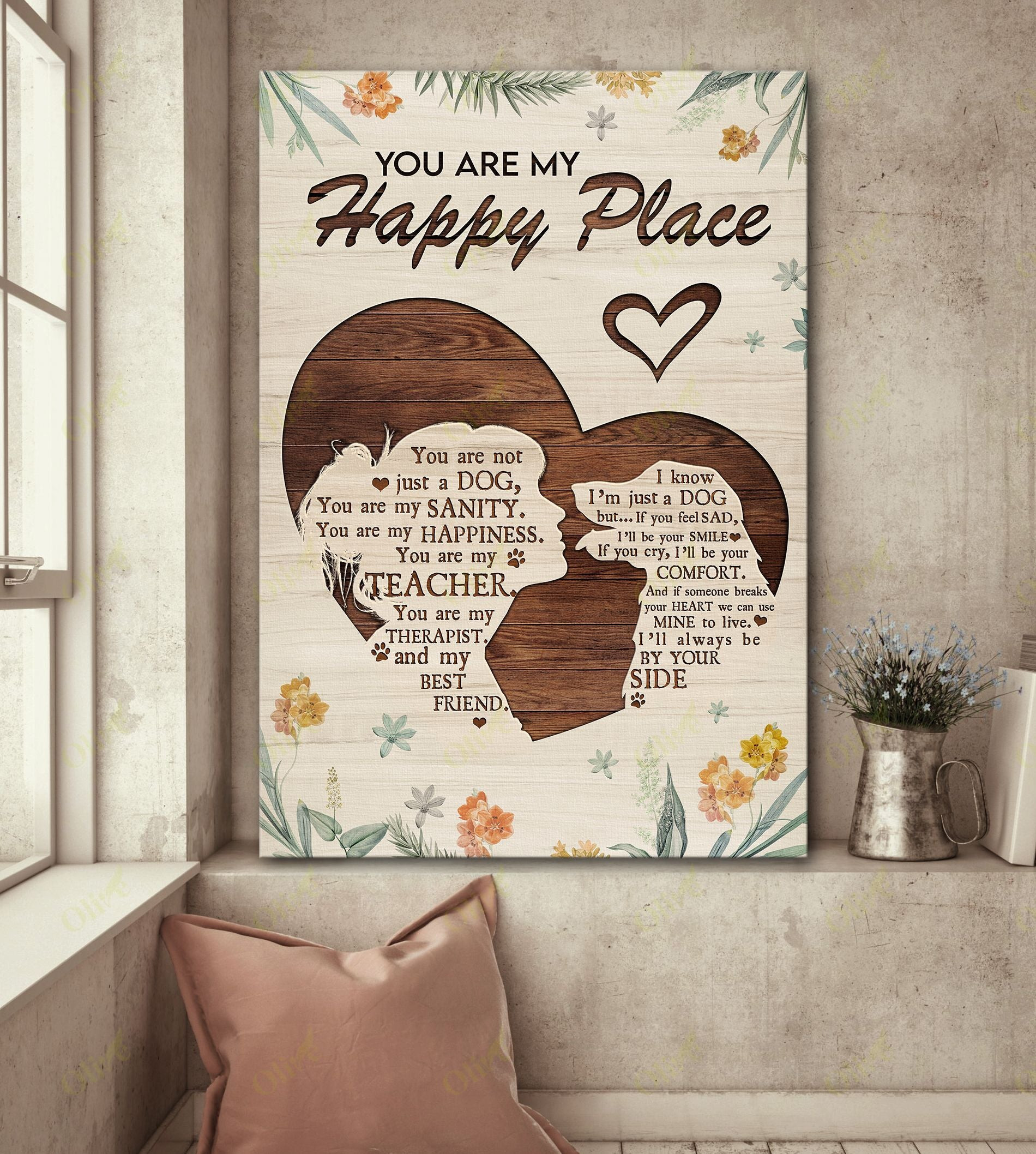 Golden Retriever - You Are My Happy Place Poster And Canvas Art Wall Decor