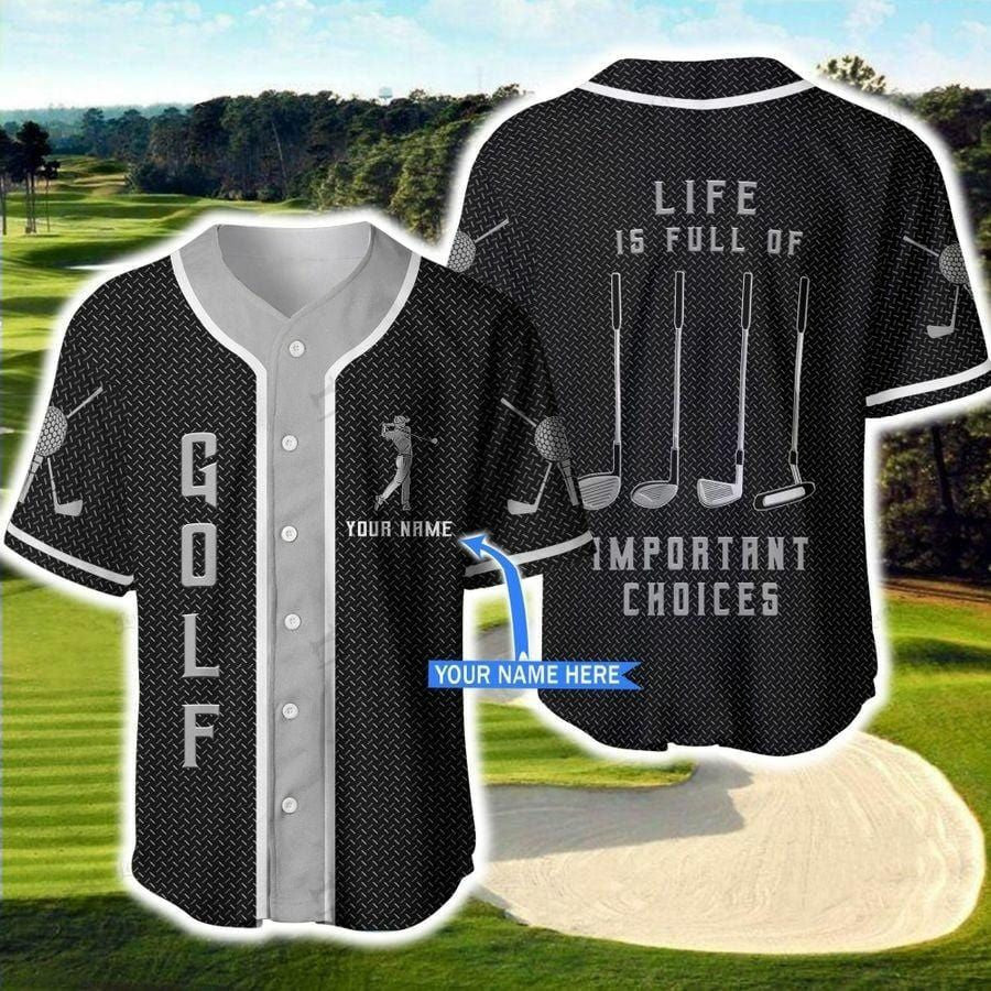 Golf Important Choices Metal Personalized Baseball Jersey