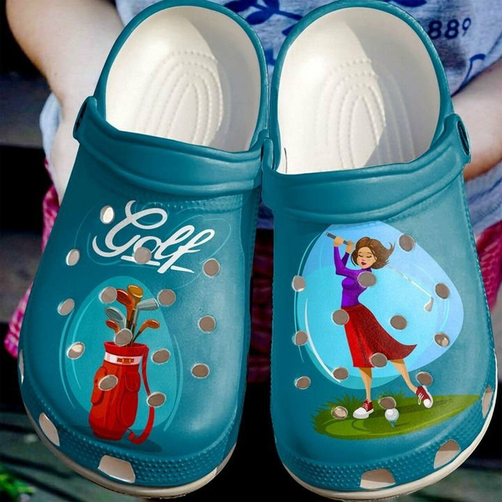 Golf Lady 102 Gift For Lover Rubber Crocs Clog Shoes Comfy Footwear