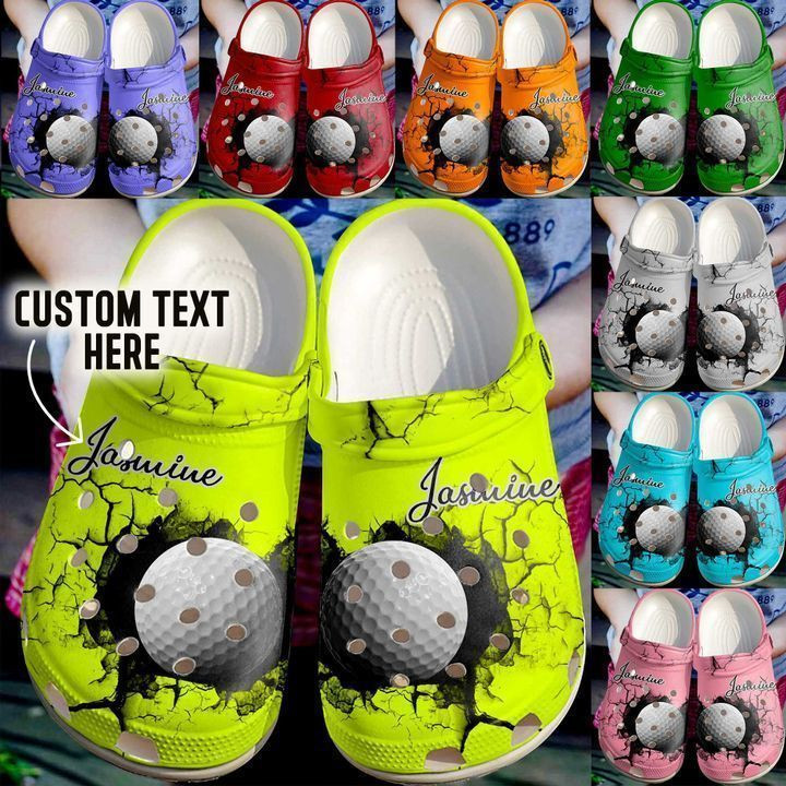 Golf Personalized Crack Wall Ball Crocs Clog Shoes