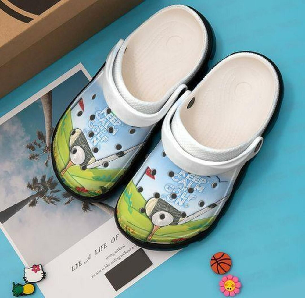 Golf Personalized Keep Calm In Golf On Gift For Lover Rubber Crocs Clog Shoes Comfy Footwear