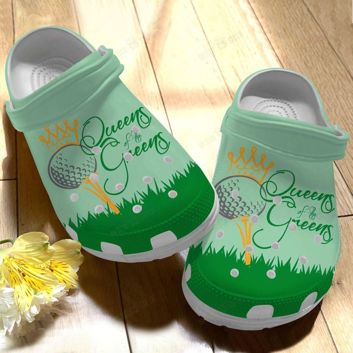 Golf White Sole Queen Of The Green Crocs Classic Clogs Shoes PANCR0539