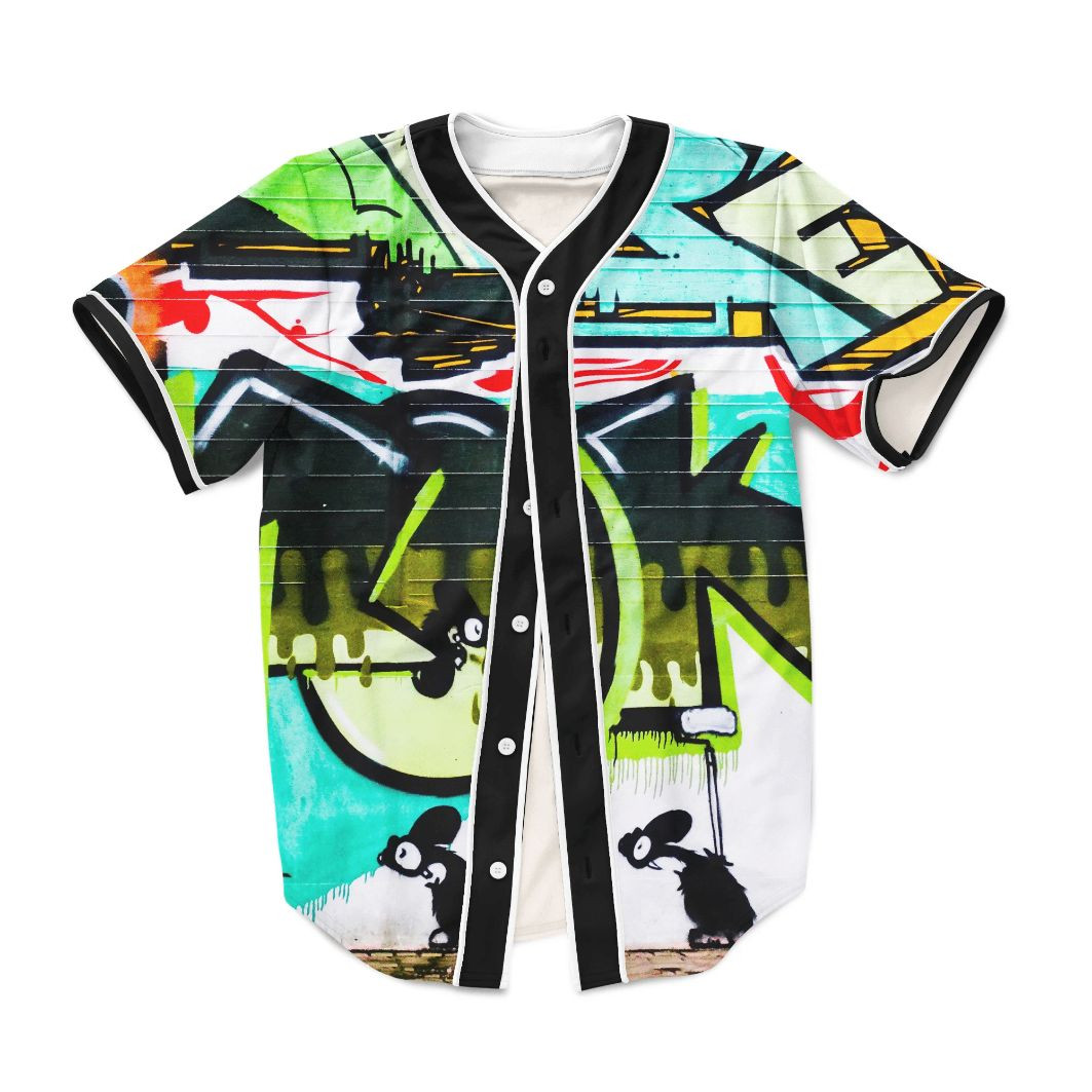 Graffiti 90s Fashion Tie Dye Baseball Jerseyer Jersey