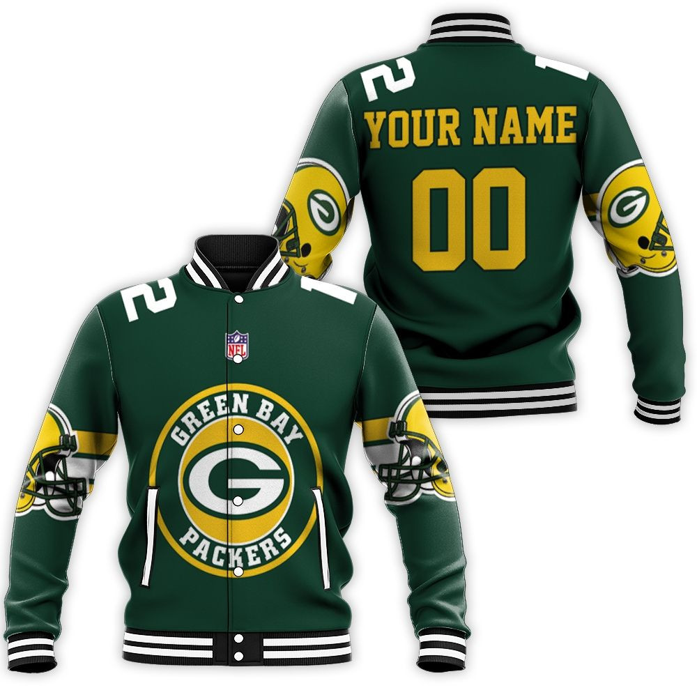 Green Bay Packers Aaron Rodgers 12 3d Personalized Baseball Jacket for Men Women