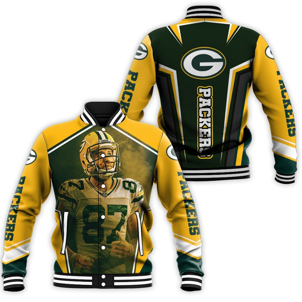 Green Bay Packers Jordy Nelson 87 For Fans Baseball Jacket for Men Women