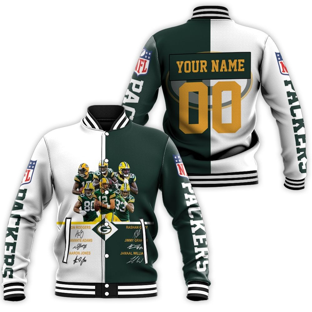 Green Bay Packers Signed Fan 3d Personalized Baseball Jacket for Men Women