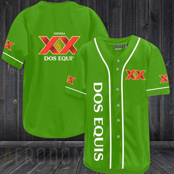 Green Dos Equis Baseball Jersey