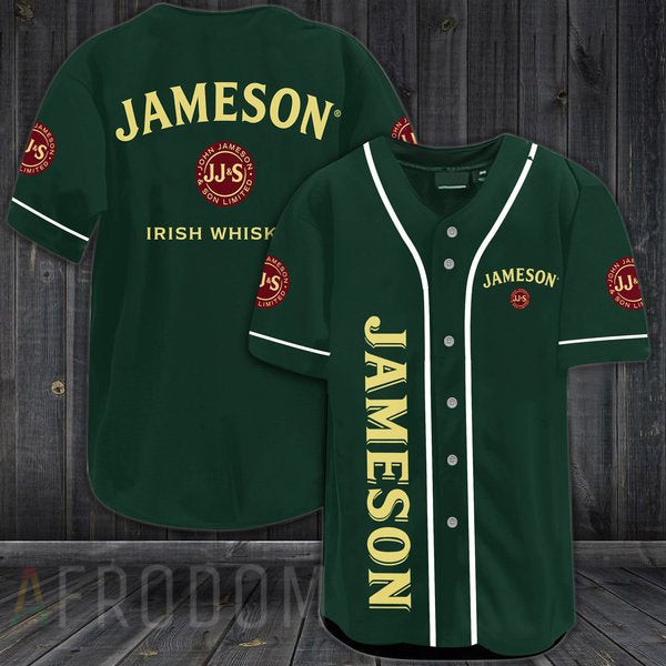 Green Jameson Whiskey Baseball Jersey, Unisex Jersey Shirt for Men Women