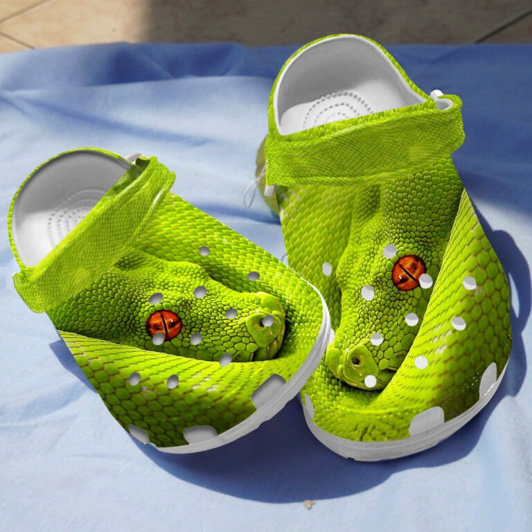 Green Snake Shoes Crocs Clogs Gifts For Birthday Christmas