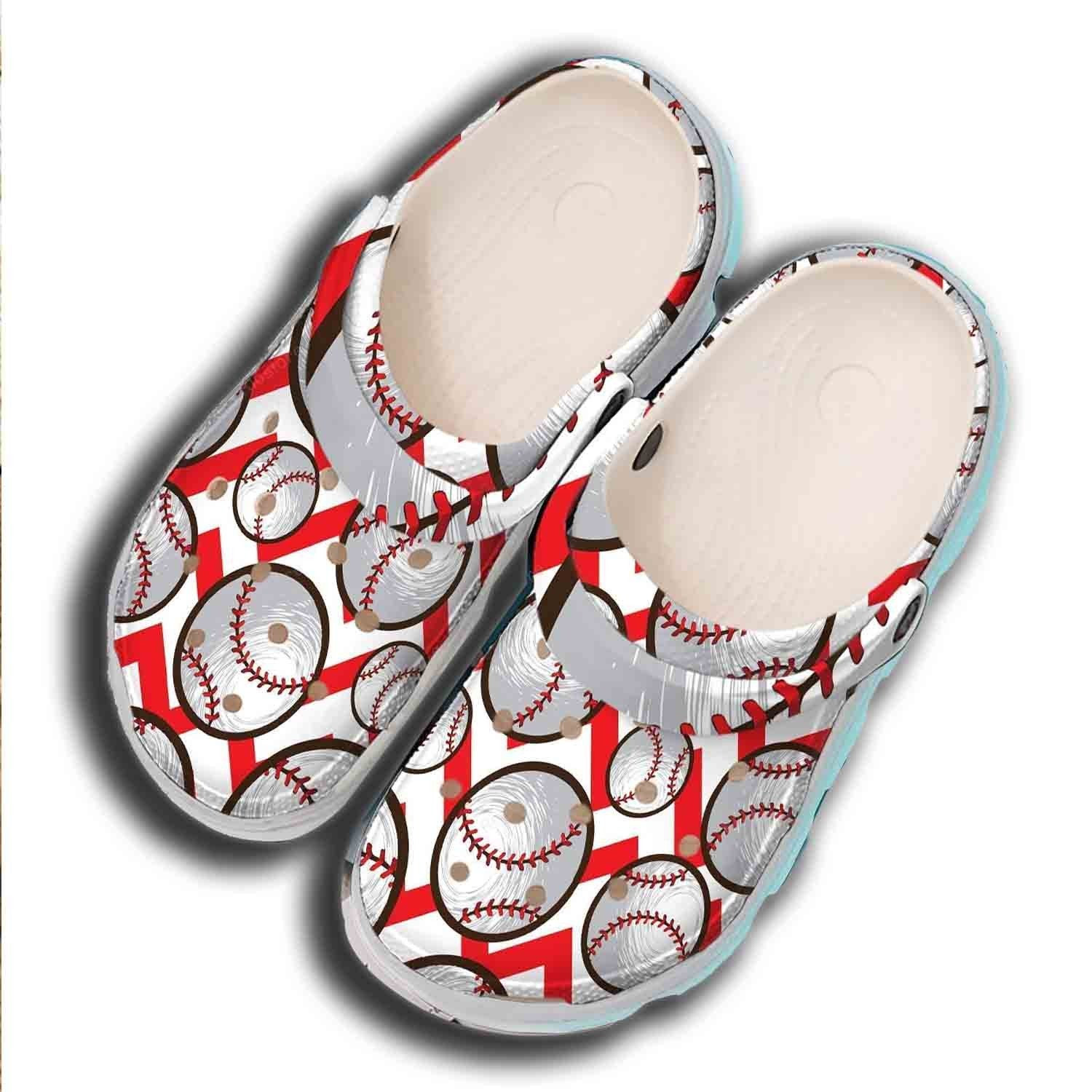Grey Baseball Ball Crocs Clogs Shoes For Batter Girl - Baseball-B62