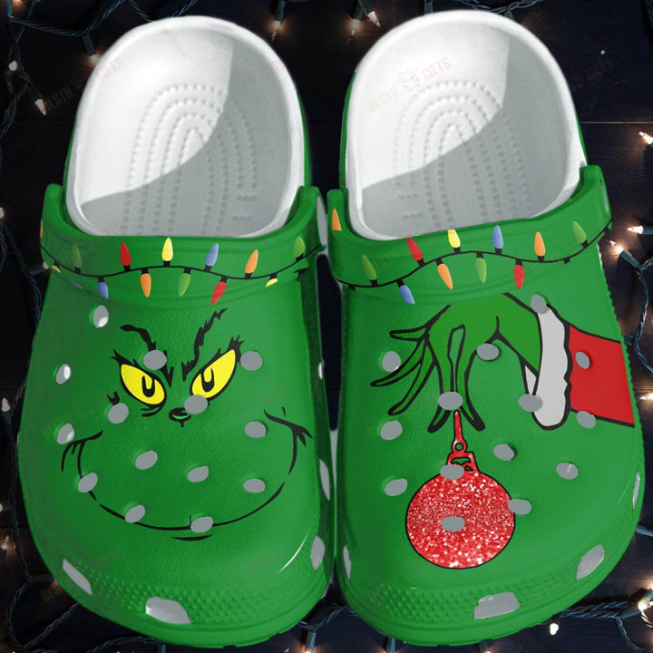 Grinch Face Funny Christmas Crocs Classic Clogs Shoes PANCR0546