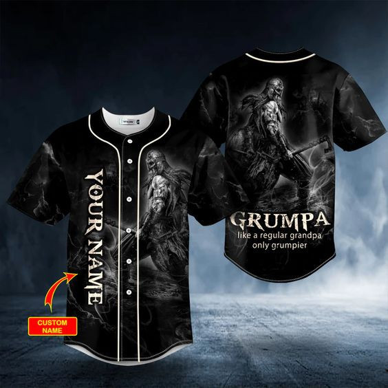 Grumpa Like A Regular Grandpa Only Grumpier Custom Name Baseball Jersey